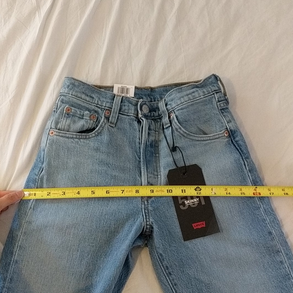 Levi's 501 Skinny Jeans Nibbed Hem Blue Mark - Picture 6 of 11